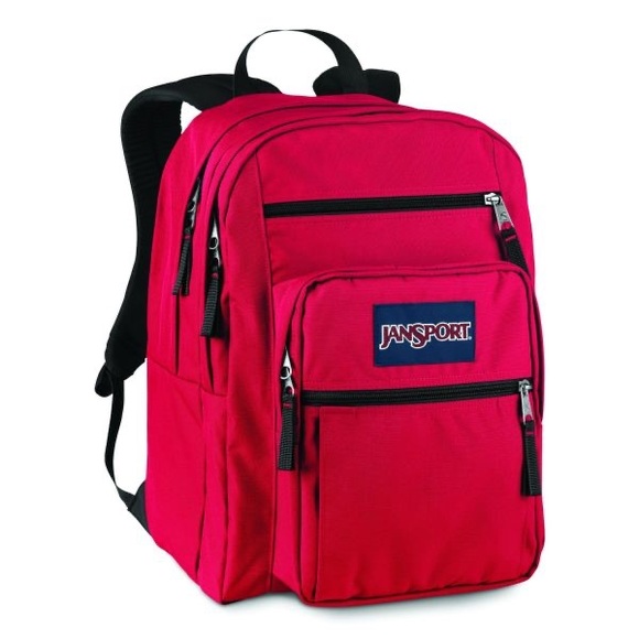 NWT JANSPORT big student red tape backpack. Red - Picture 1 of 10